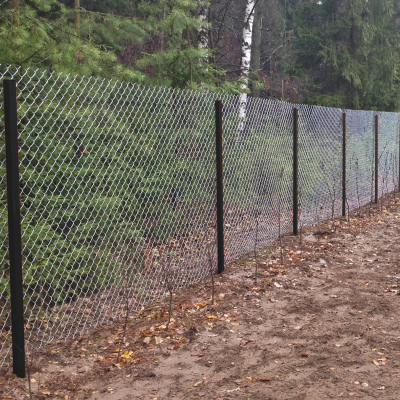 Забор из сетки рабицы